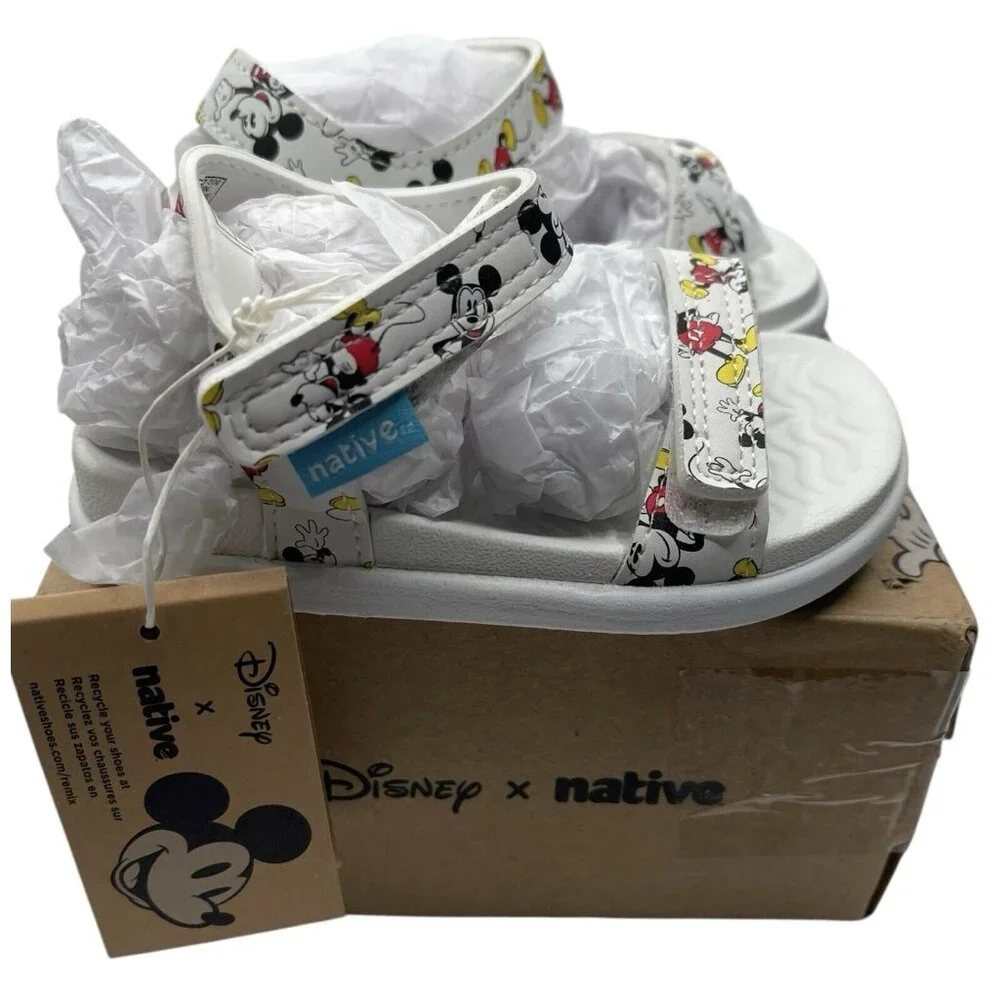 Native Sandals‎ Kids Boys Girls Toddler Size 6 C Charley Disney Mickey Mouse